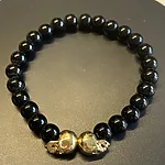 Náramok / Double Skull Gold / Zlatá / v1621