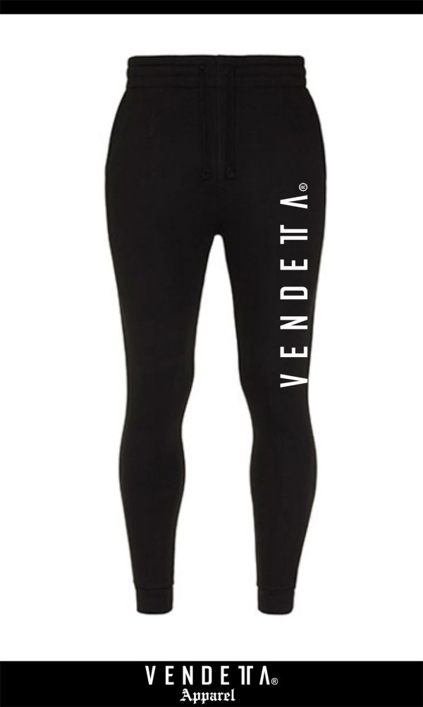 Tepláky Pánske / SLIM Sweatpants / Čierna - Biela / v1432