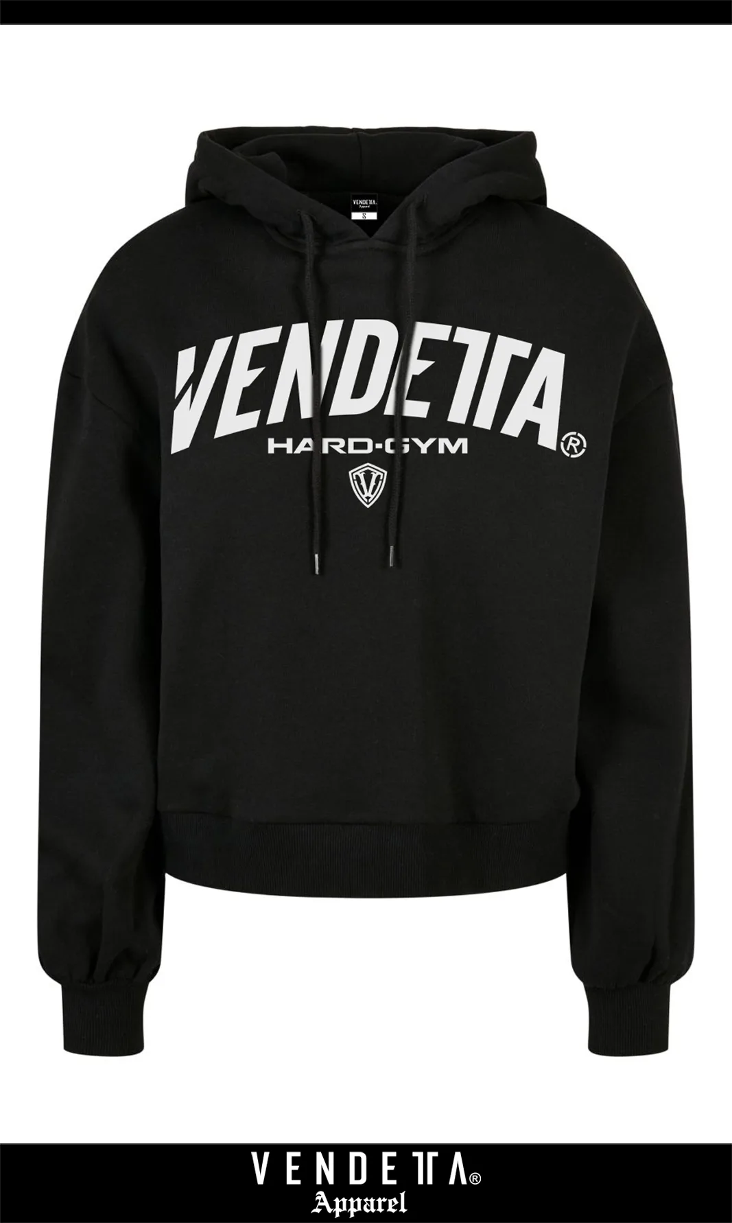 v1637 black__a Mikina Oversize Crop Dámska / Oversized Hoody / Čierna / v1637 – Obrázok 1
