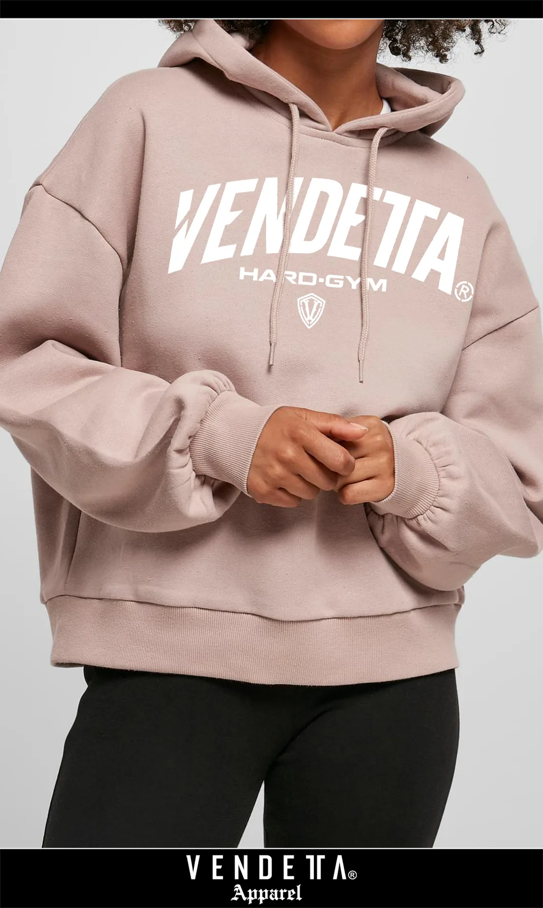 Mikina Oversize Crop Dámska / Oversized Hoody / Ružová / v1637 – Obrázok 2