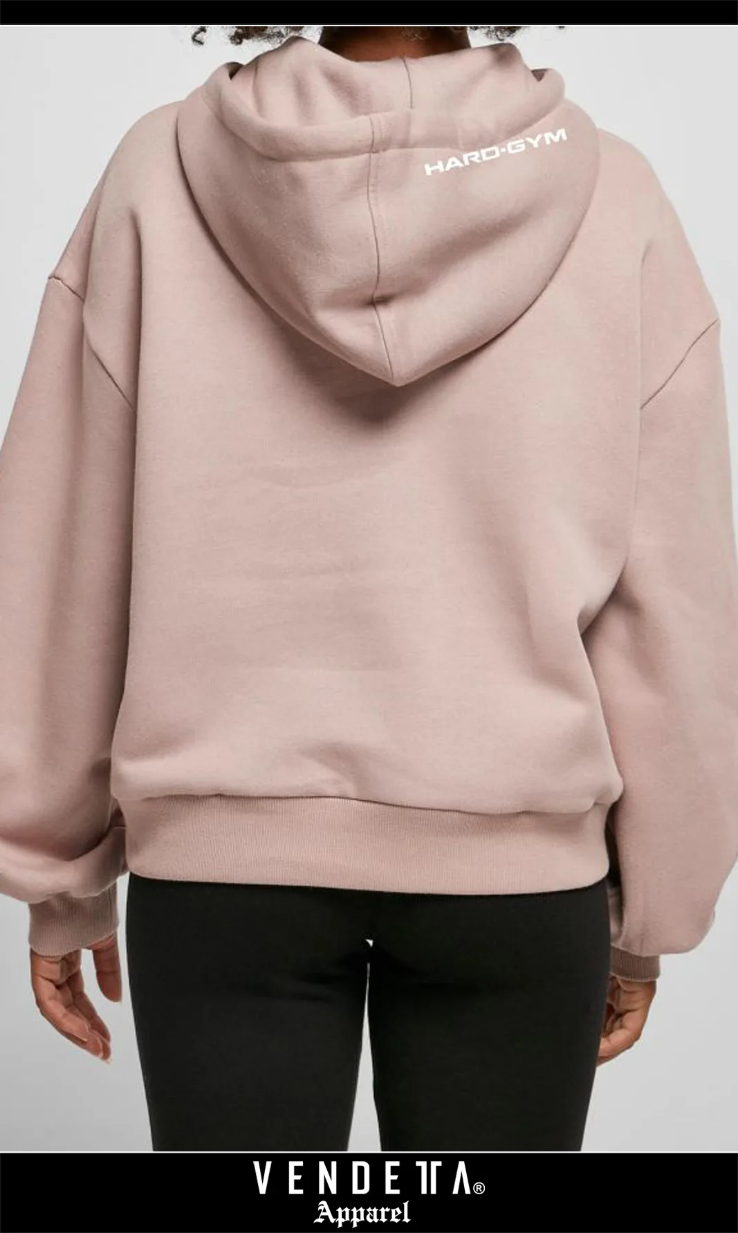 Mikina Oversize Crop Dámska / Oversized Hoody / Ružová / v1637 – Obrázok 3