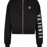 Mikina Crop na Zips Dámska / Oversized Hoody / Čierna / v1638