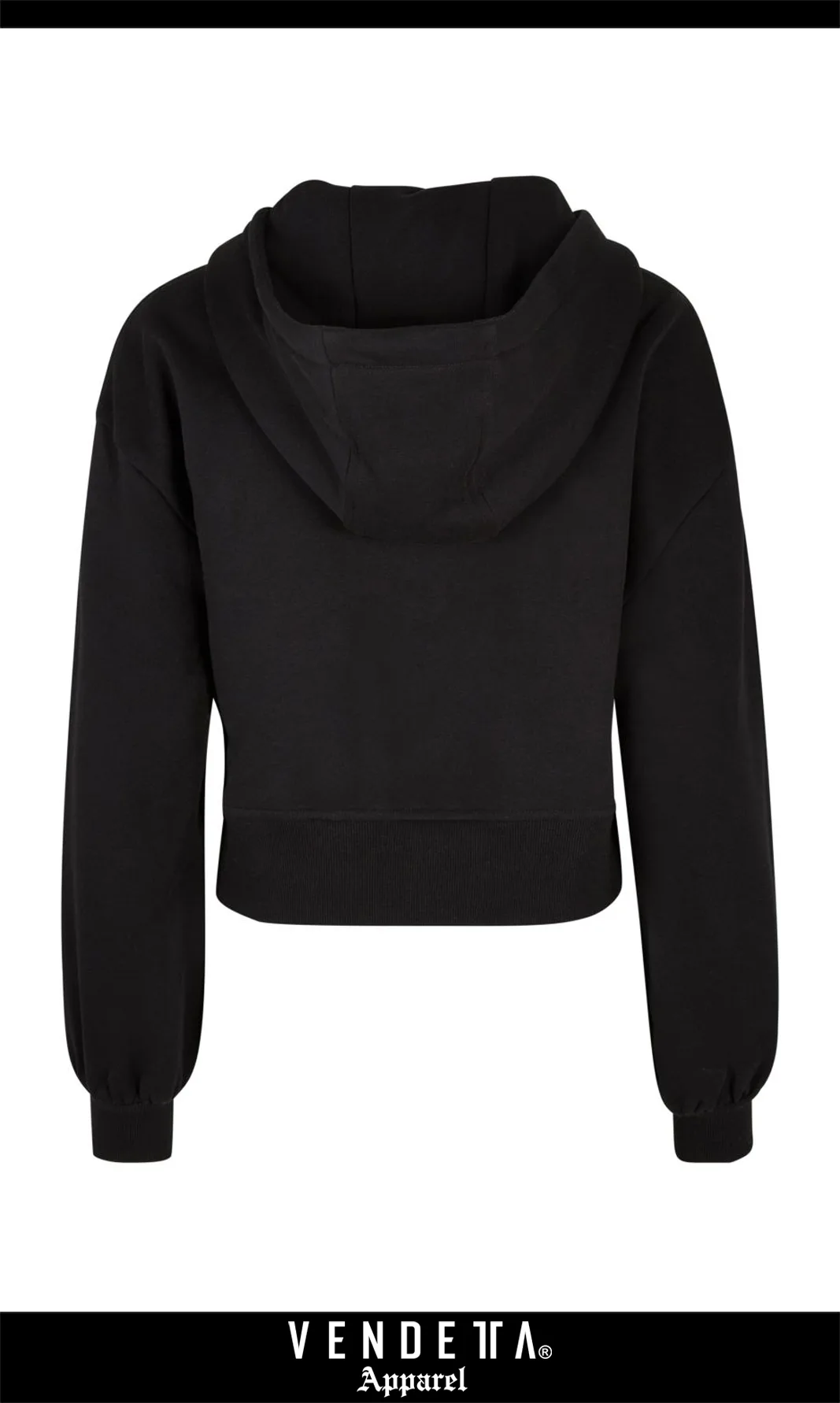 Mikina Crop na Zips Dámska / Oversized Hoody / Čierna / v1638 – Obrázok 3