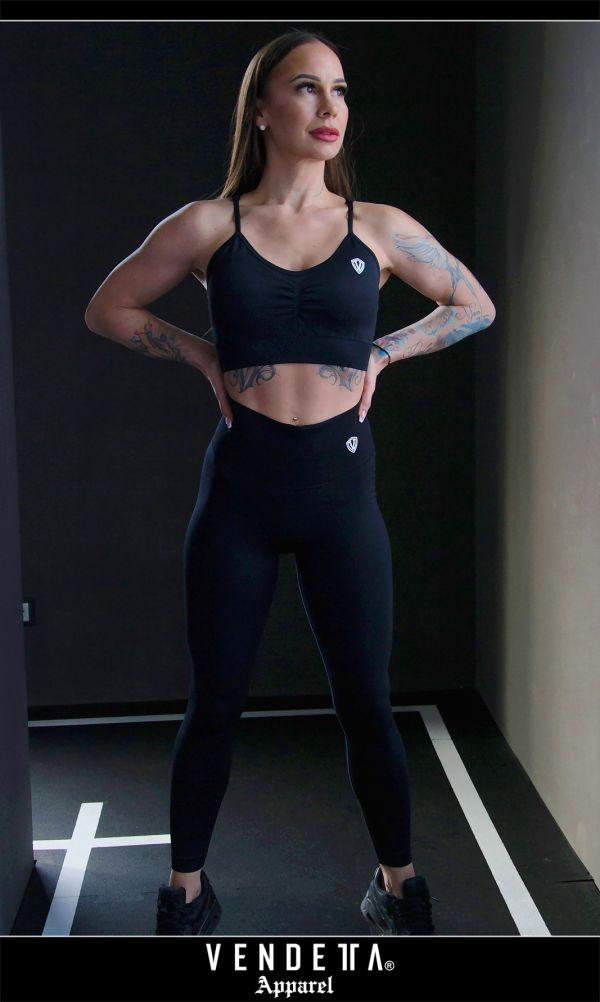 Legíny Bezšvové Dámske / Leggings Push UP / SET / Čierna / v1654