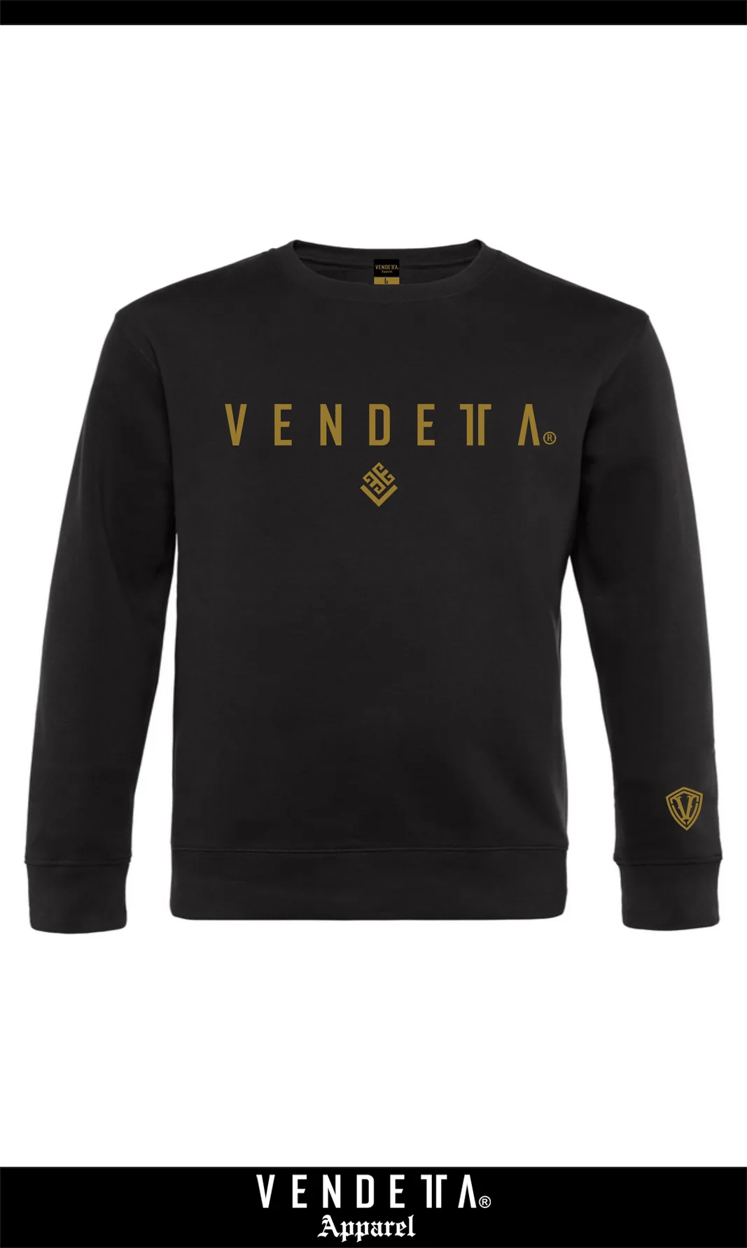 Mikina Pánska / CLASSIC sweatshirt / Čierna - Zlatá / v1658 - Image 1