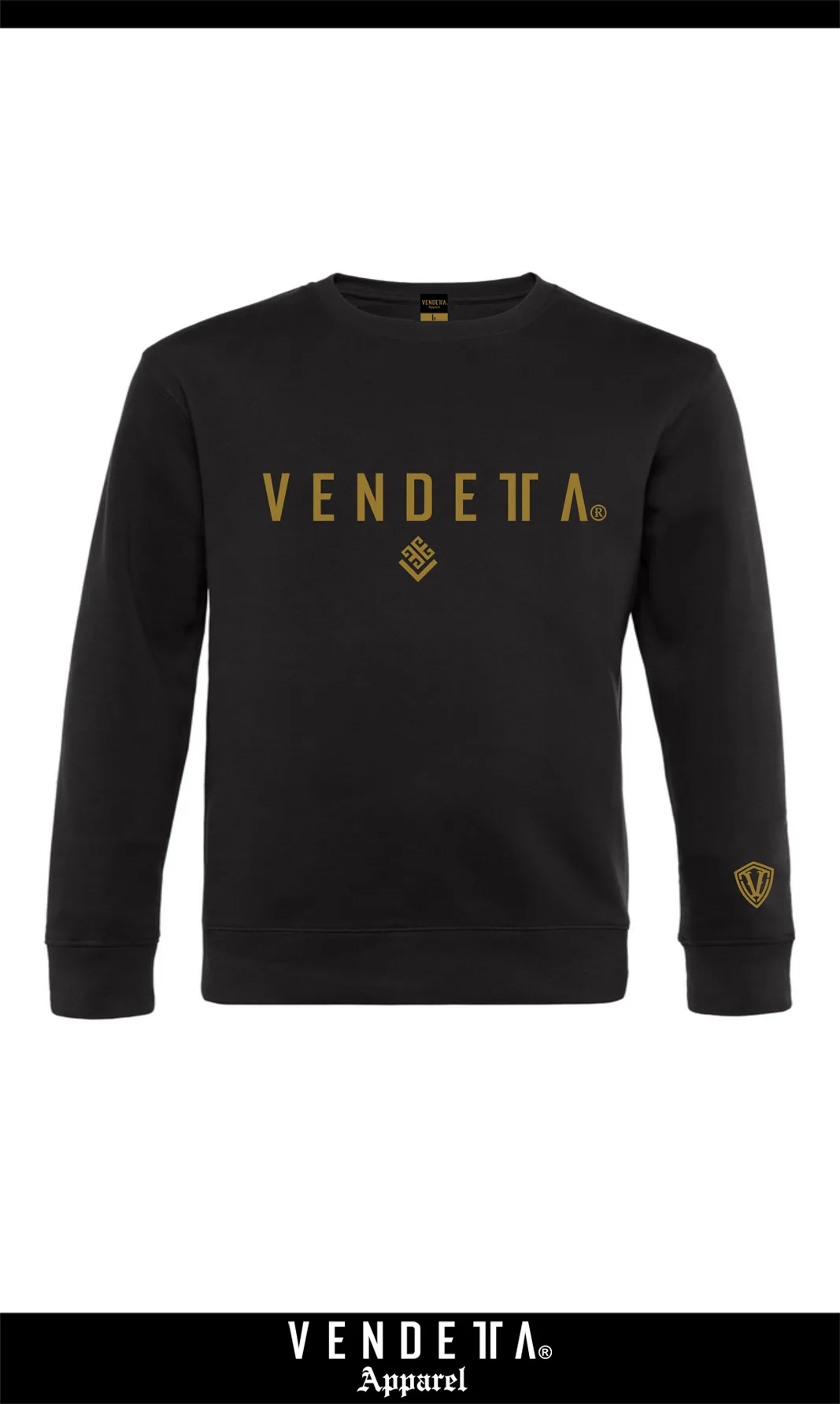 v1661 black__a Mikina Dámska / CLASSIC sweatshirt / Čierna - Zlatá / v1661 – Obrázok 1