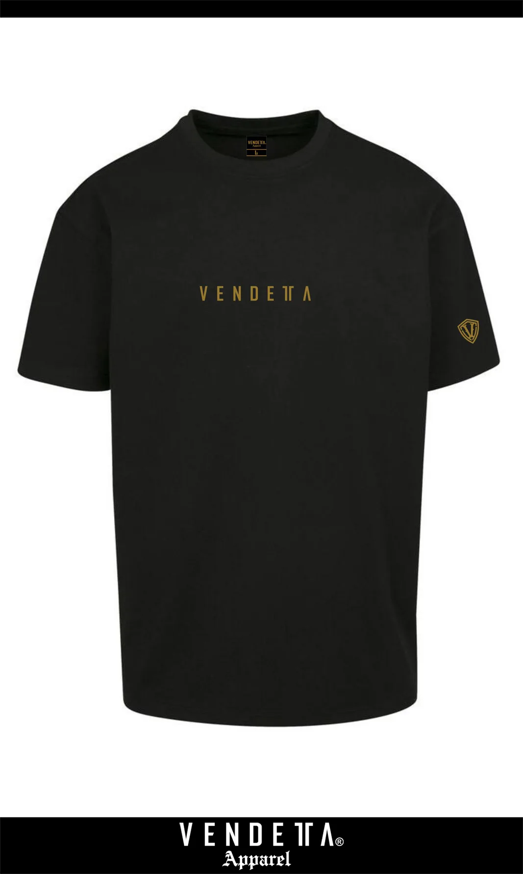 v1647 black-gold__a Tričko Pánske / T-shirt Oversize 1 / Čierna-Zlatá / v1647 – Obrázok 1
