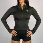 Tričko Sport Zips Dámske /  Dlhý Rukáv / T-Shirt SPORT / Čierna / v1650