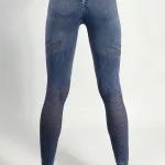 Legíny Bezšvové Batikované Dámske / Leggings Push UP / Modrá / v1652