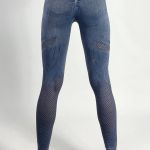 Legíny Bezšvové Batikované Dámske / Leggings Push UP / Modrá / v1652