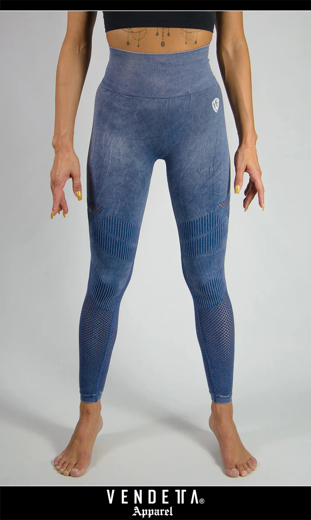 Legíny Bezšvové Batikované Dámske / Leggings Push UP / Modrá / v1652 – Obrázok 2