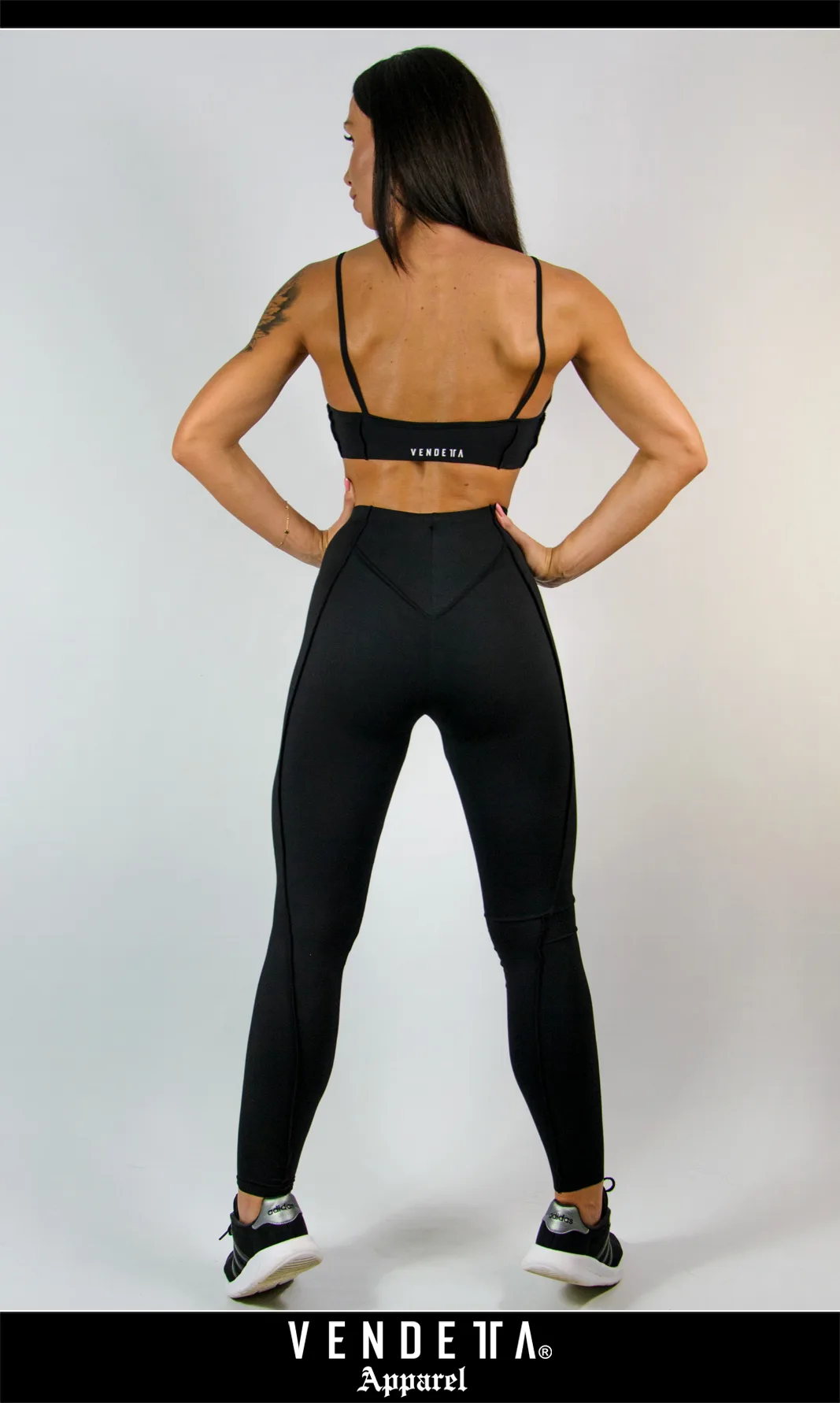 Leginy + Top Dámske Súprava / leggings + Top SET / Čierna / v1664 – Obrázok 2