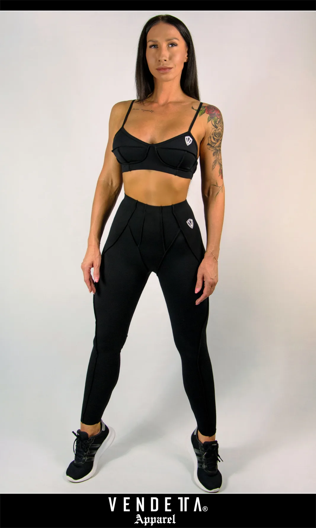 Leginy + Top Dámske Súprava / leggings + Top SET / Čierna / v1664 – Obrázok 4
