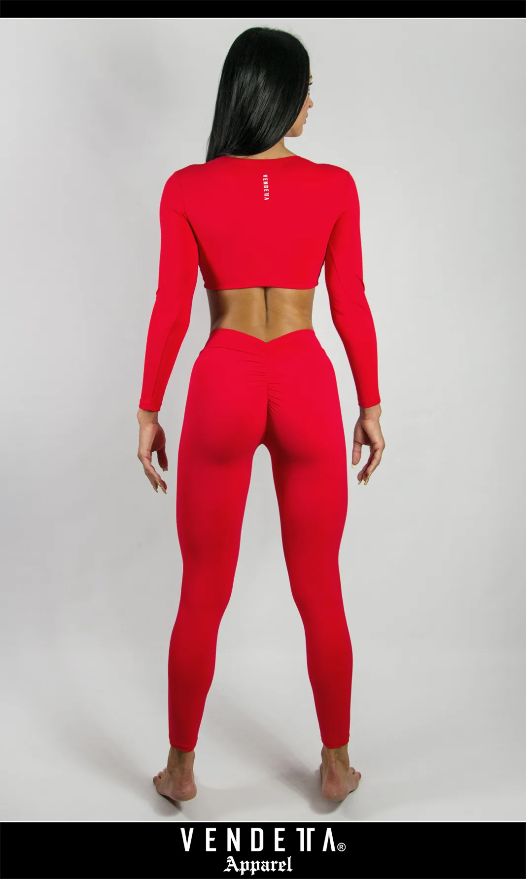 v1673 red__a Legíny Bezšvové Dámsky / Leggings PushUP-2 / Červená / v1673 – Obrázok 1