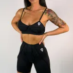 Kraťasy + Top Dámske Súprava / shorts + Top fashion / SET / Čierna / v1680