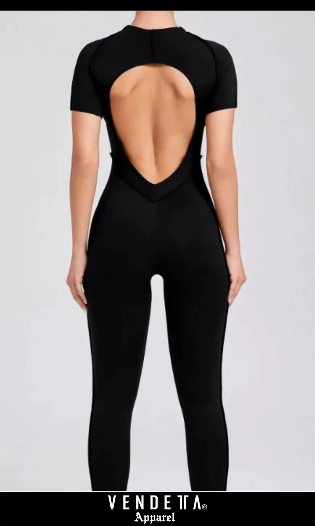 Overal Dámsky / Leginy - Tričko Rukávy krátke / Overall leggings / Čierna / v1691 – Obrázok 2
