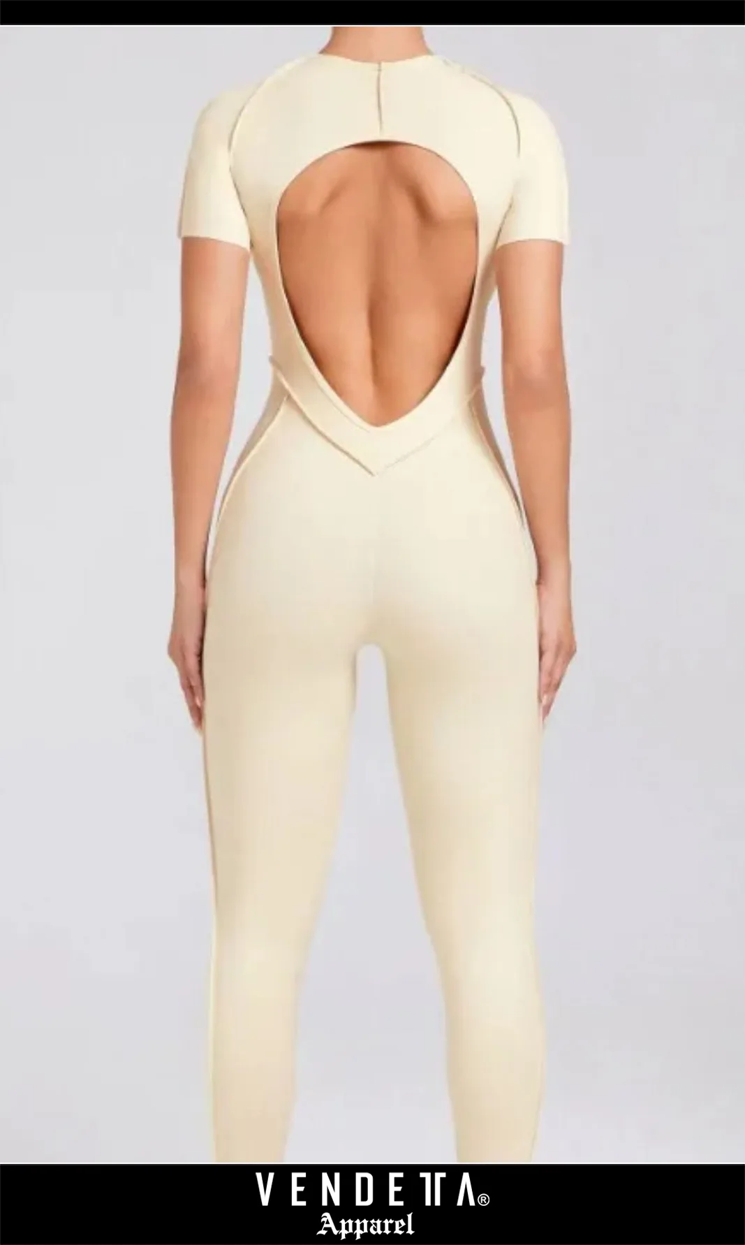 Overal Dámsky / Leginy - Tričko Rukávy krátke / Overall leggings / Biela - Beige / v1691 – Obrázok 3