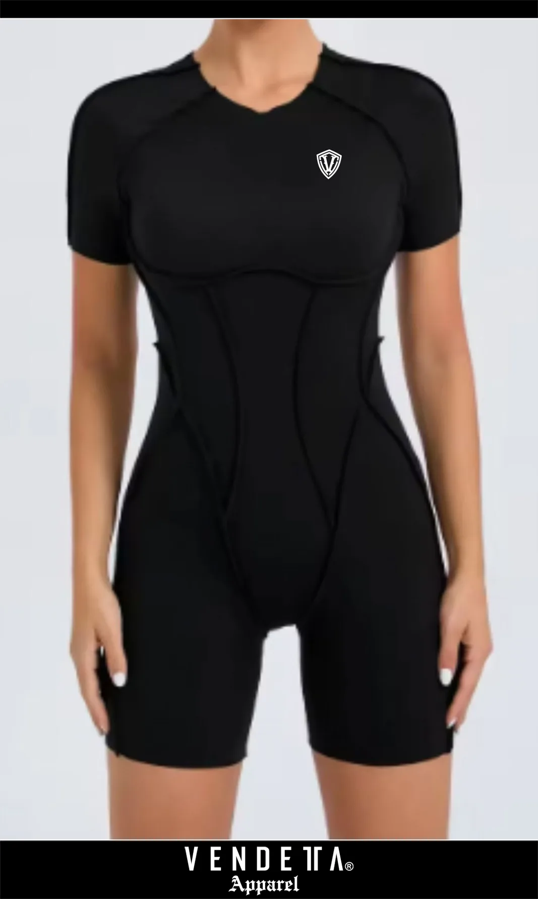 Overal Dámsky / Kraťasy - Tričko Rukávy krátke / Overall shorts / Čierna / v1694 – Obrázok 1