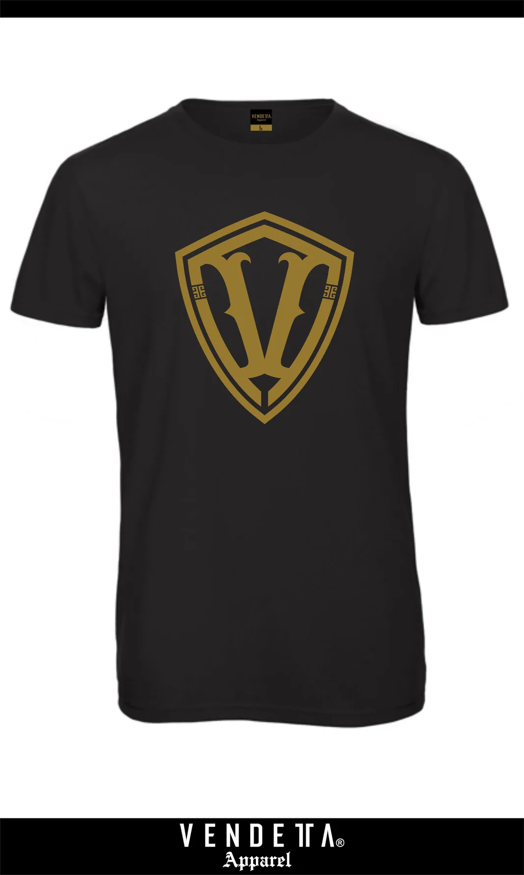 Tričko Pánske / T-Shirt Classic / Čierna - Zlatá / v1382 – Obrázok 1