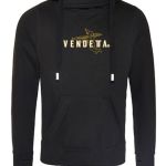 Mikina s kapucňou UNI / Vyšívaná / Hoodie Oversize Angel / Čierna-Gold / v1586