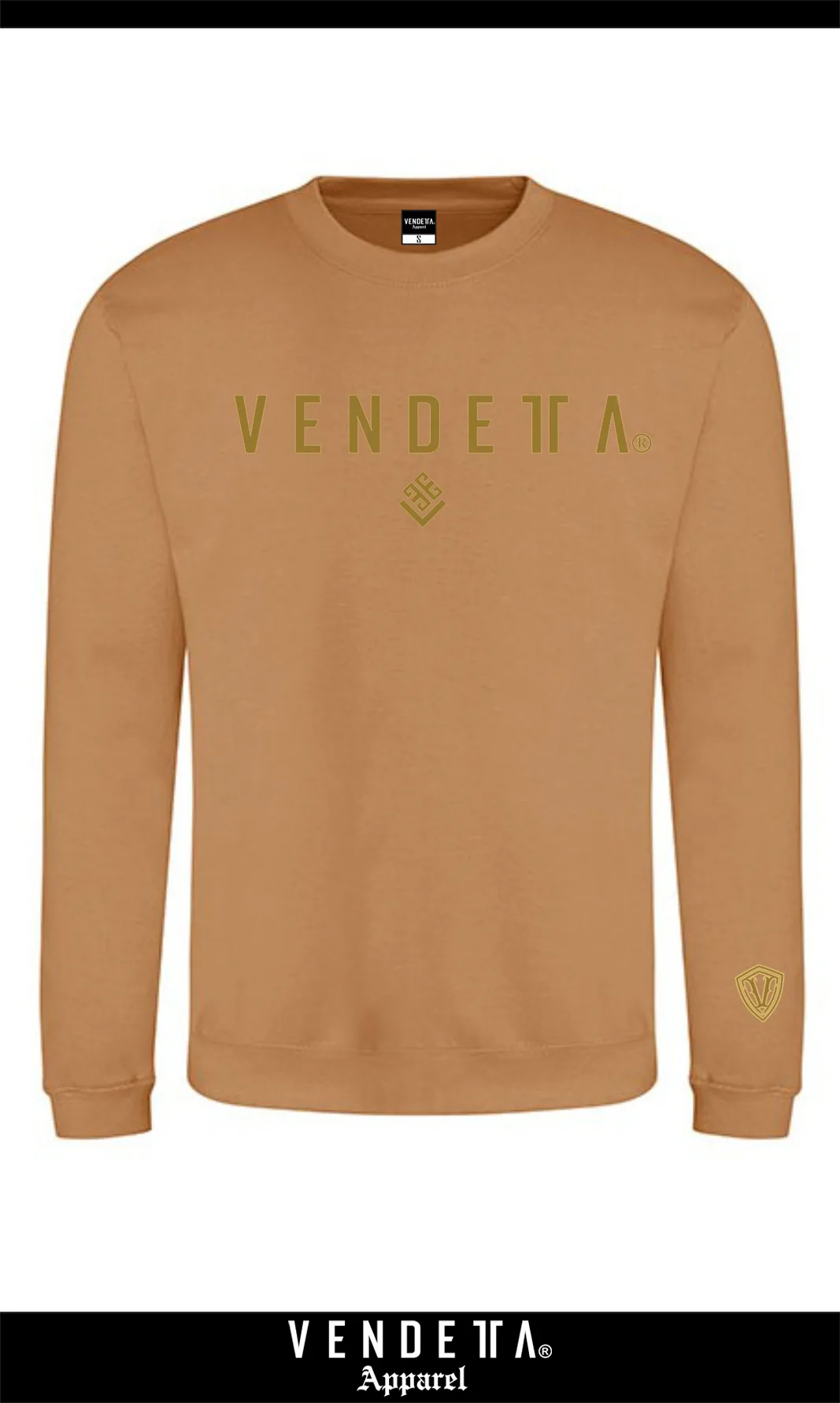 v1661 hneda - caramel latte - gold__a Mikina Dámska / CLASSIC sweatshirt / Hnedá - Zlatá / v1661 – Obrázok 1