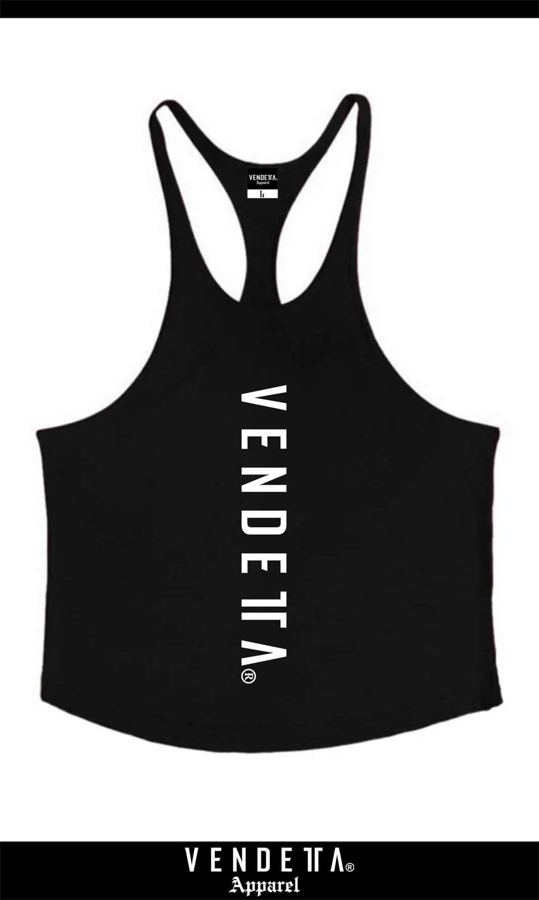 Tielko FIT Pánske / Tank Top men / Čierna-Biela / v1701 – Obrázok 2