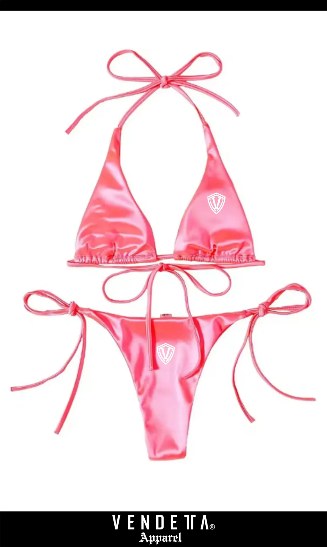SET / PLAVKY DÁMSKE / SPODNÝ + VRCHNÝ DIEL / Women's swimwear / Ružová / v1711 – Obrázok 1