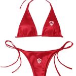 SET / PLAVKY DÁMSKE / SPODNÝ + VRCHNÝ DIEL / Women's swimwear / Červená / v1711
