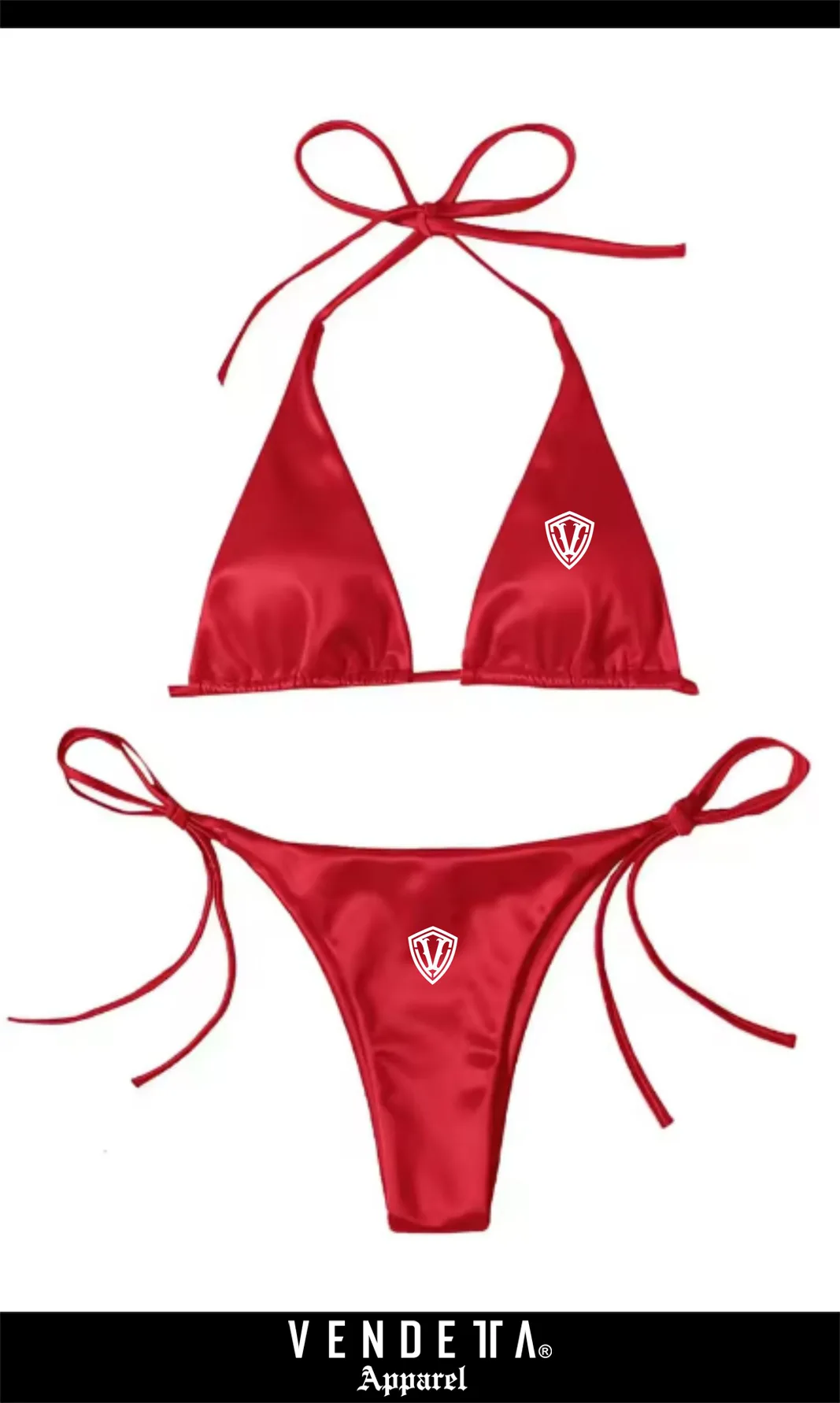 SET / PLAVKY DÁMSKE / SPODNÝ + VRCHNÝ DIEL / Women's swimwear / Červená / v1711 – Obrázok 1