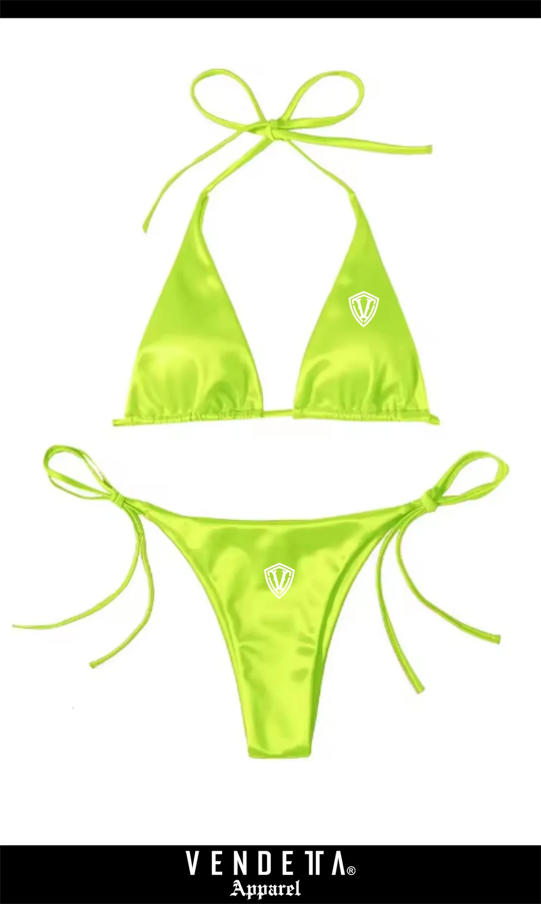 SET / PLAVKY DÁMSKE / SPODNÝ + VRCHNÝ DIEL / Women's swimwear / Žltá neon / v1711 – Obrázok 1