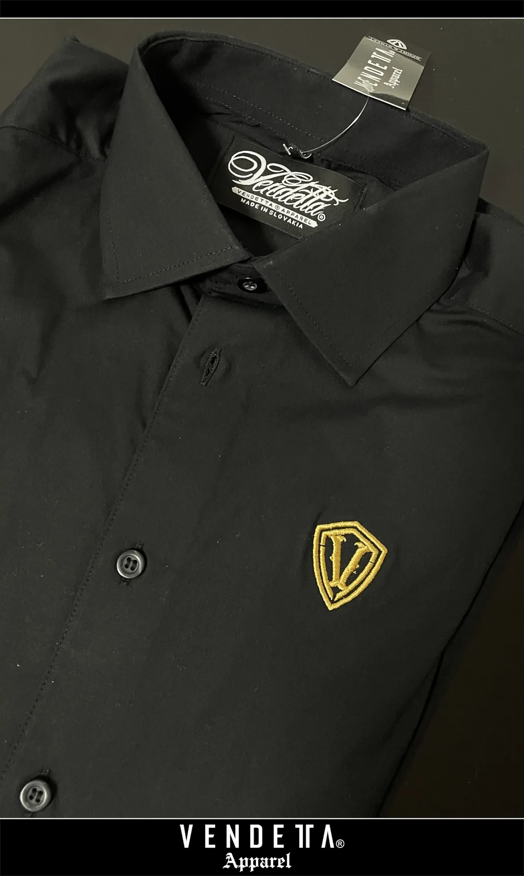 Košela pánska / Men's shirt / Čierna / v1608 – Obrázok 2