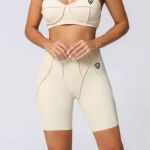 SET / Kraťasy + Top Dámske / shorts + Top / Biela - Beige / v1680