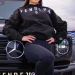 Mikina s Kapucňou Dámska / Hoodie Oversize / Čierna-Biela / v1683
