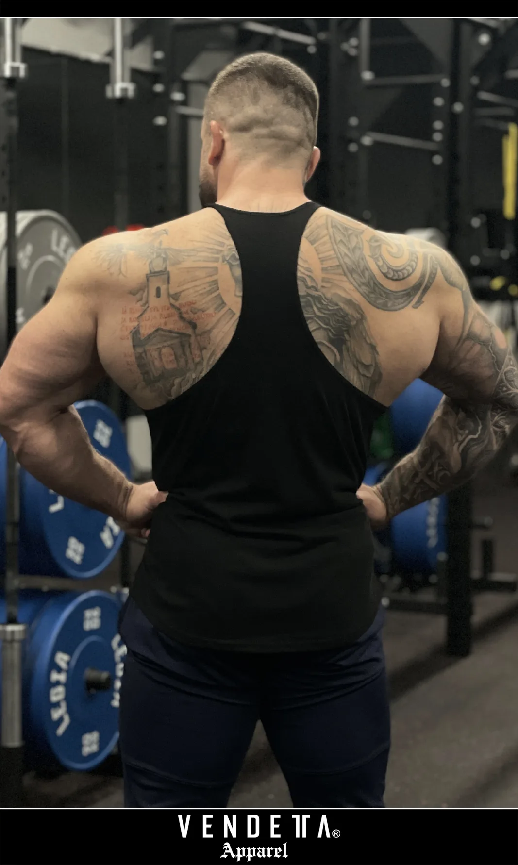 Tielko FIT Pánske / Tank Top men / Čierna-Zlatá / v1701 – Obrázok 5