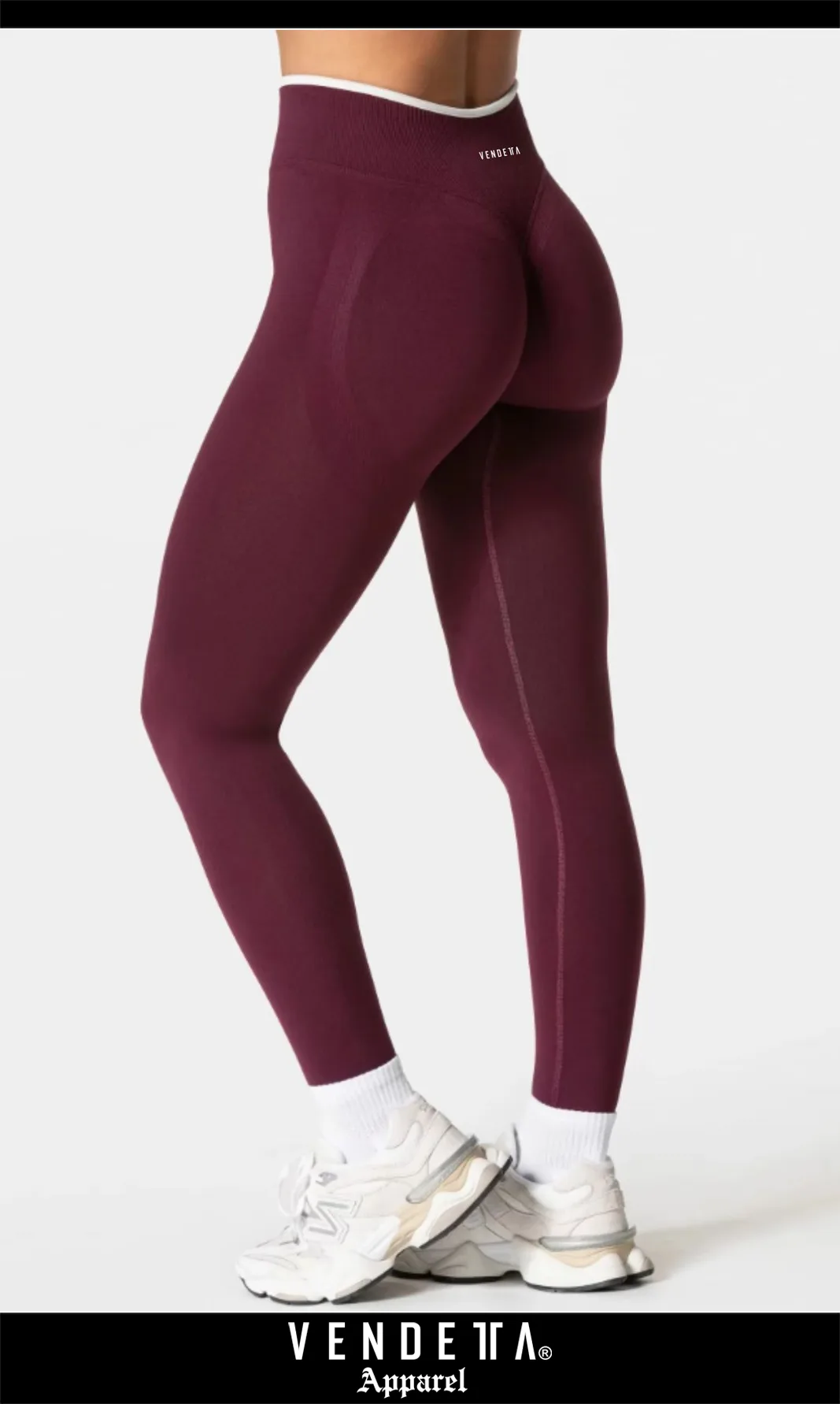 Legíny Bezšvové Dámske / Vysoký Pás / Seamless Leggings / SET / Bordová / v1736 – Obrázok 1