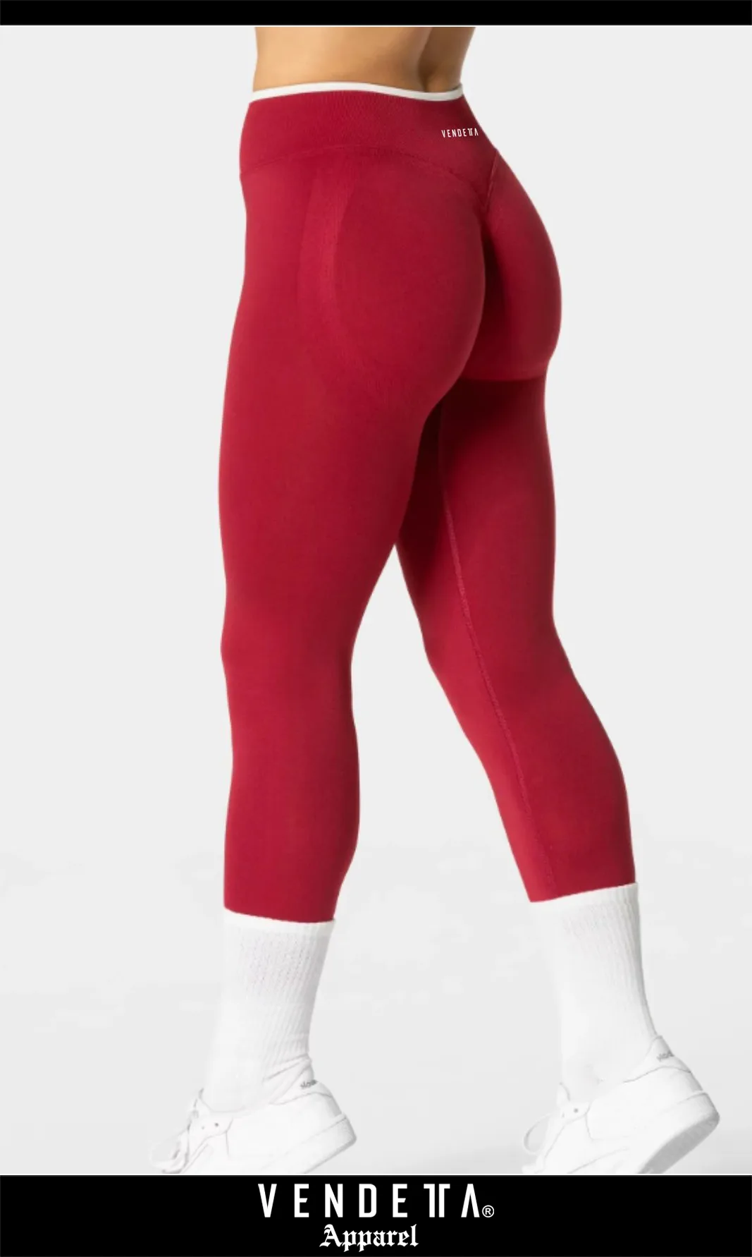 Legíny Bezšvové Dámske / Vysoký Pás / Seamless Leggings / SET / Červená / v1736 – Obrázok 1