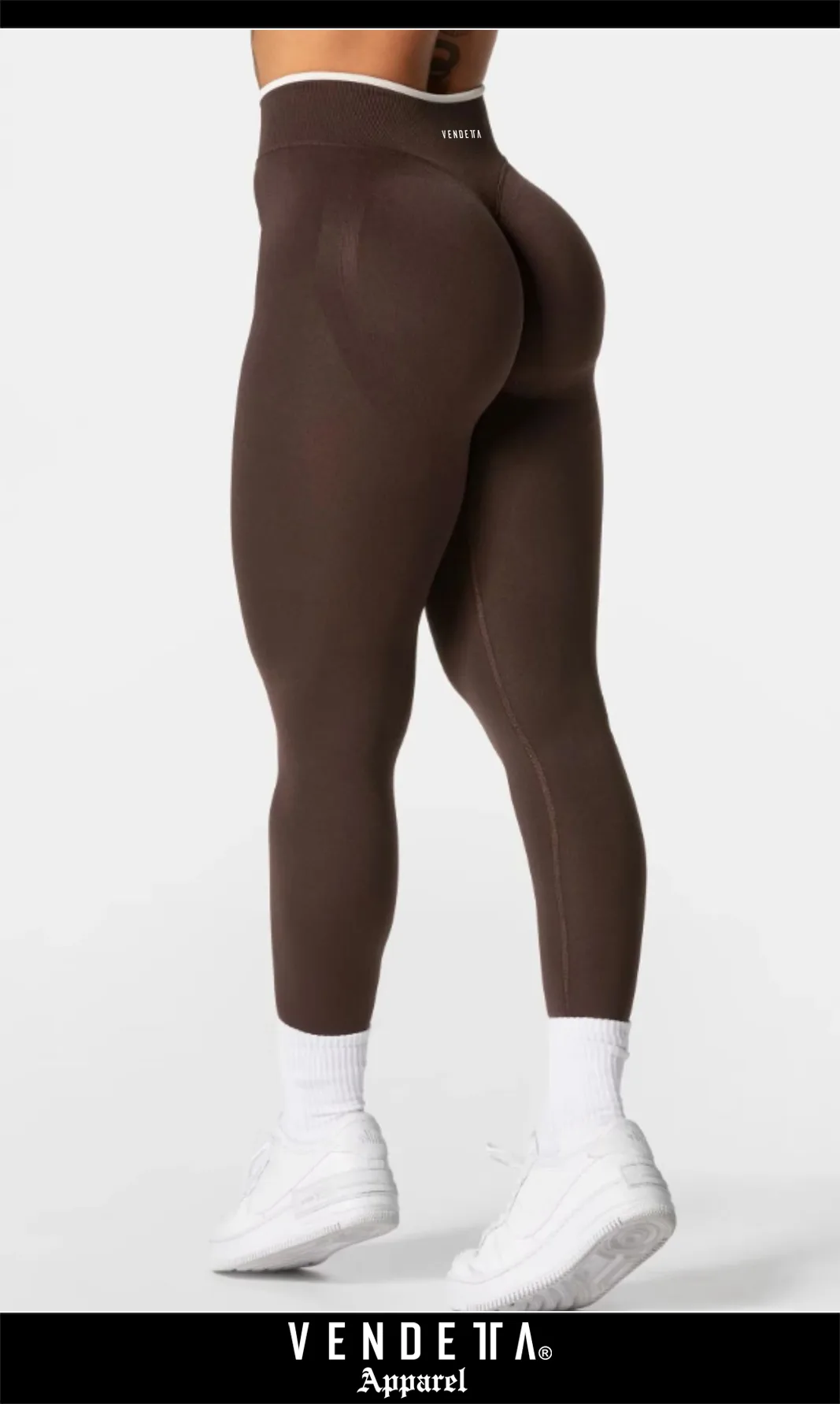 Legíny Bezšvové Dámske / Vysoký Pás / Seamless Leggings / SET / Hnedá / v1736 – Obrázok 1