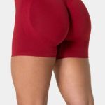 Kratasy Bezšvové Dámske / Vysoký Pás / Seamless Shorts / SET / Červená / v1735