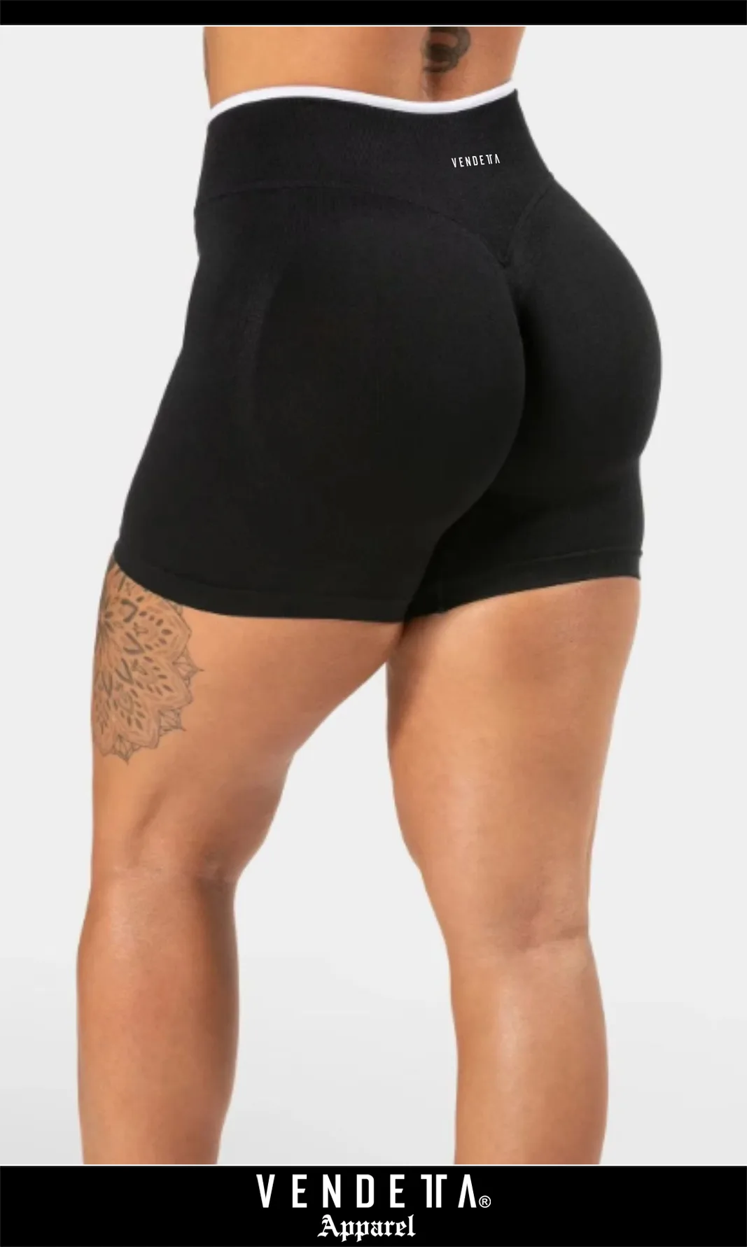 Kratasy Bezšvové + Top - Súprava Dámska / Vysoký Pás / Seamless Shorts + TOP / SET / Čierna / v1734 – Obrázok 5