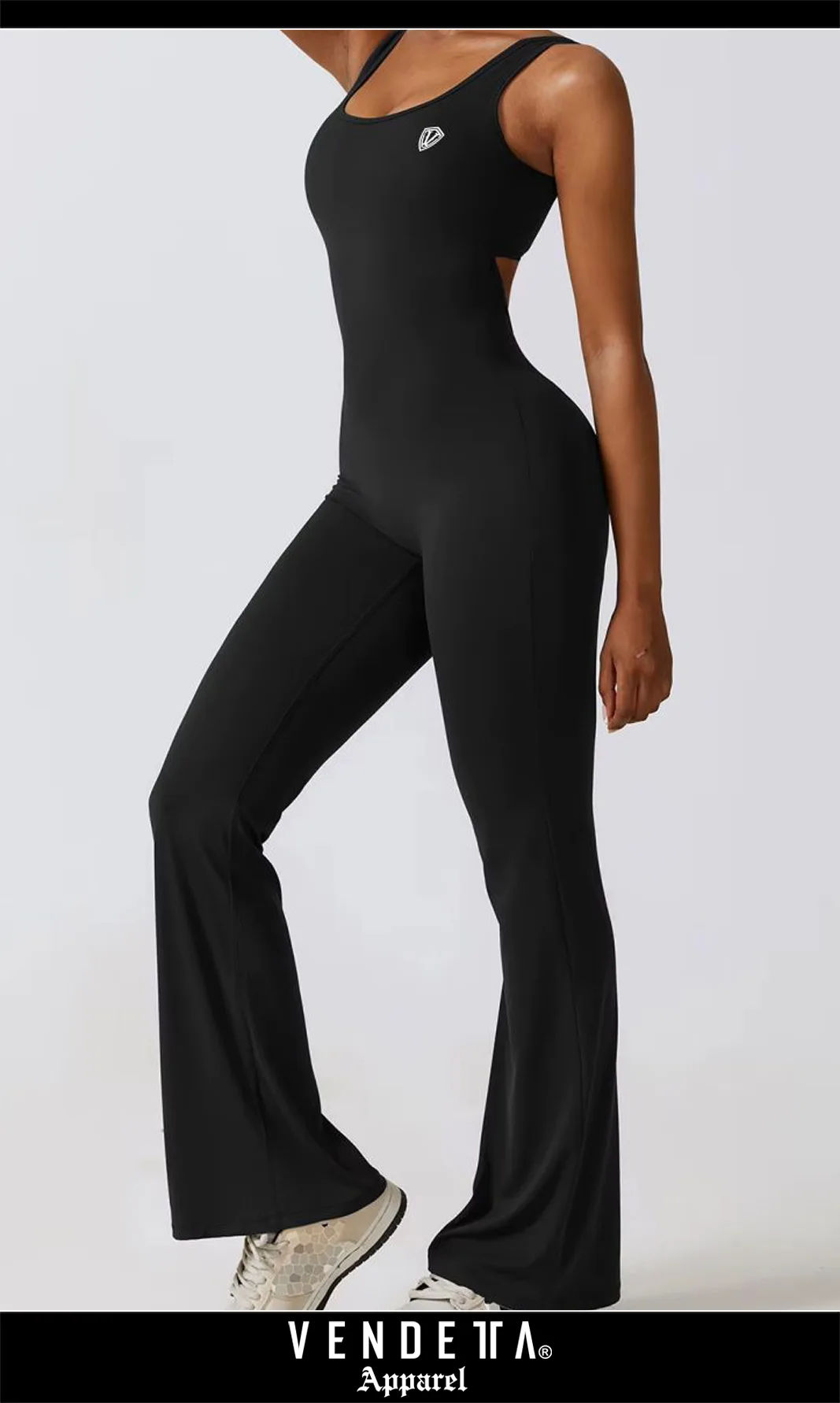 Overal Zvonový Leginy - Dámsky / Overall leggings Push UP / Čierna / v1737 – Obrázok 1