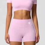 Kraťasy + Crop - Súprava Dámska / shorts + Crop SET / Ružová / v1744