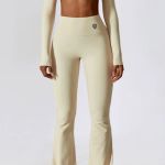 Leginy zvonové + Crop - Súprava Dámska / leggings - Crop SET / Natural / v1746