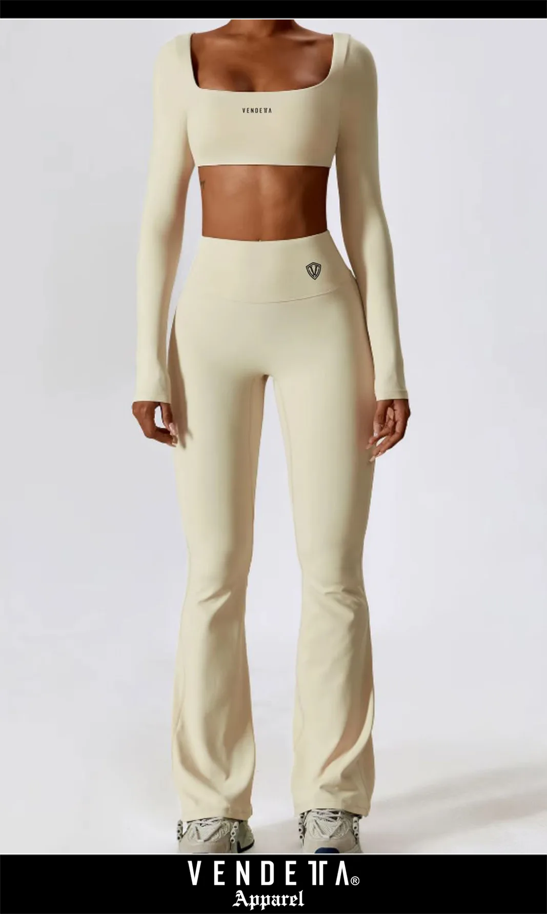 Leginy zvonové + Crop - Súprava Dámska / leggings - Crop SET / Natural / v1746 – Obrázok 1