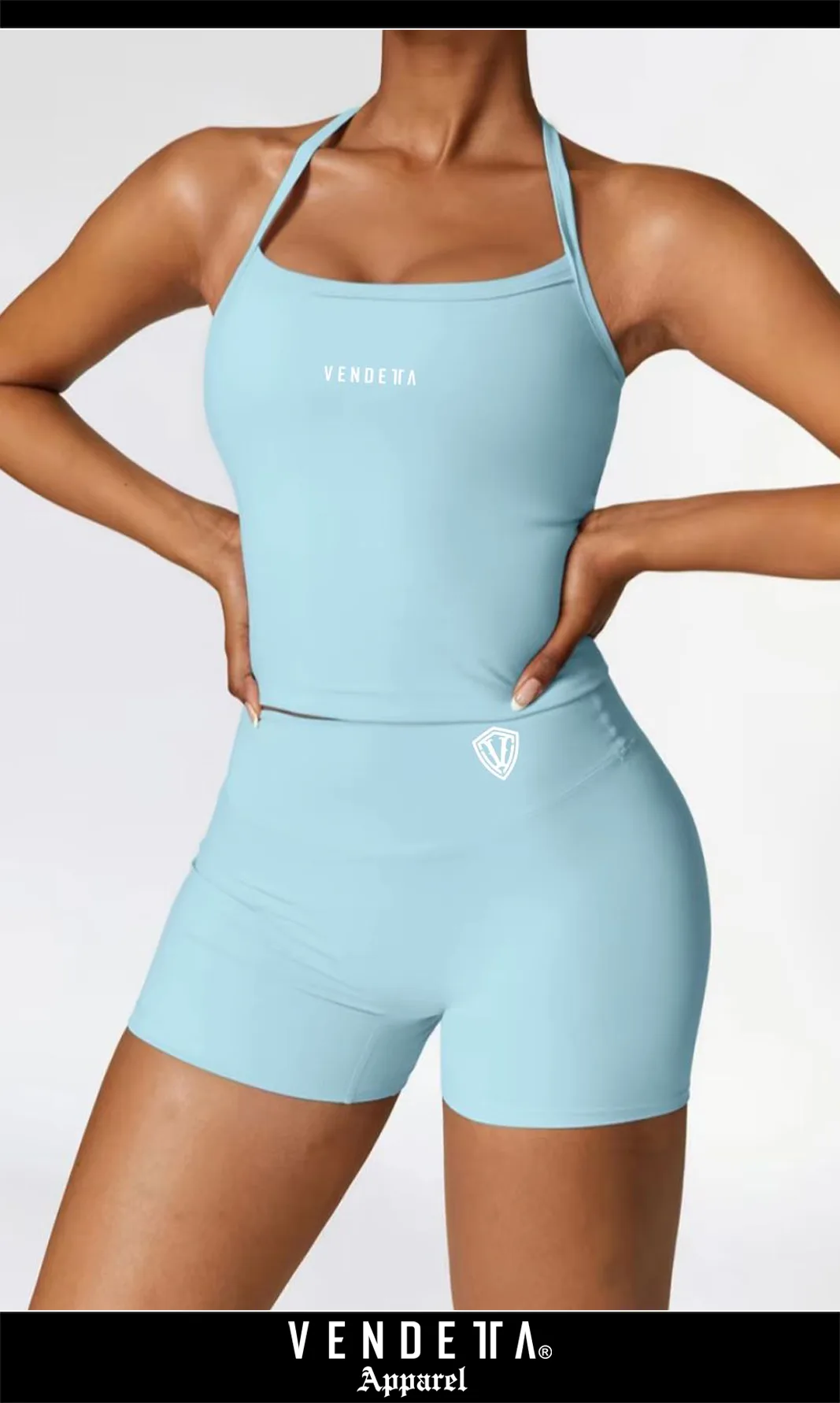 Kraťasy + Top - Súprava Dámska / shorts + Top SET / Modrá / v1748 – Obrázok 1