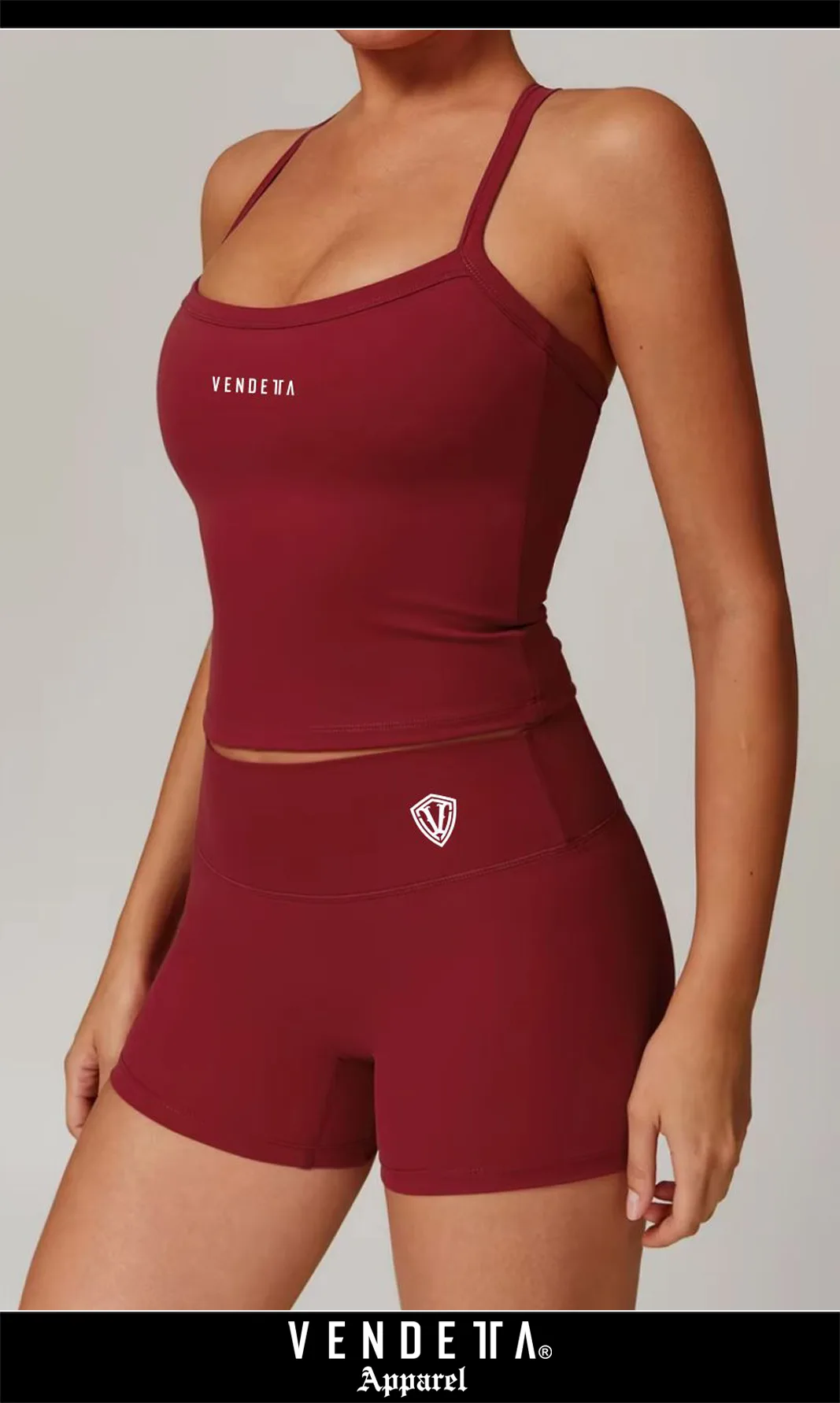 Kraťasy + Top - Súprava Dámska / shorts + Top SET / Červená / v1748 – Obrázok 1