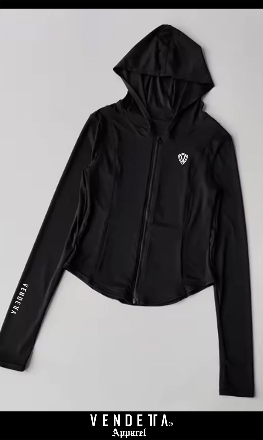 Tričko Šport na Zips s kapucňou Dámske / T-Shirt SPORT / Čierna / v1756 – Obrázok 1