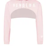 Mikina CROP s Kapucňou Dámska / Hoodie Oversize CROP 1 / Ružová / v1757
