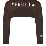 Mikina CROP s Kapucňou Dámska / Hoodie Oversize CROP 1 / Hnedá / v1757