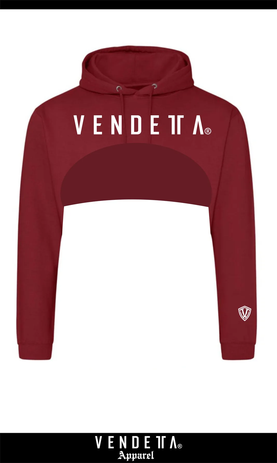 Mikina CROP s Kapucňou Dámska / Hoodie Oversize CROP 1 / Červená / v1757 – Obrázok 1