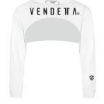 Mikina CROP s Kapucňou Dámska / Hoodie Oversize CROP 1 / Biela / v1757